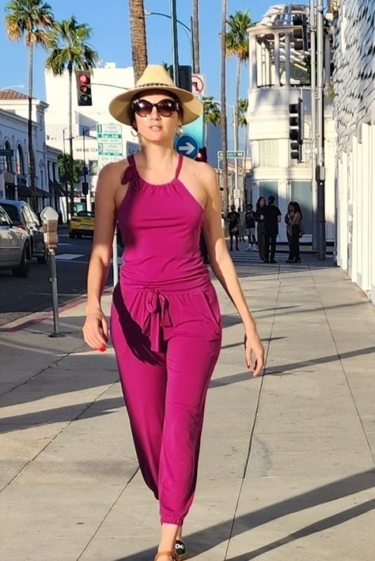 BLANCA BLANCO in a Pink Eva Varro Jumpsuit Out in Beverly Hills 09/30/2022