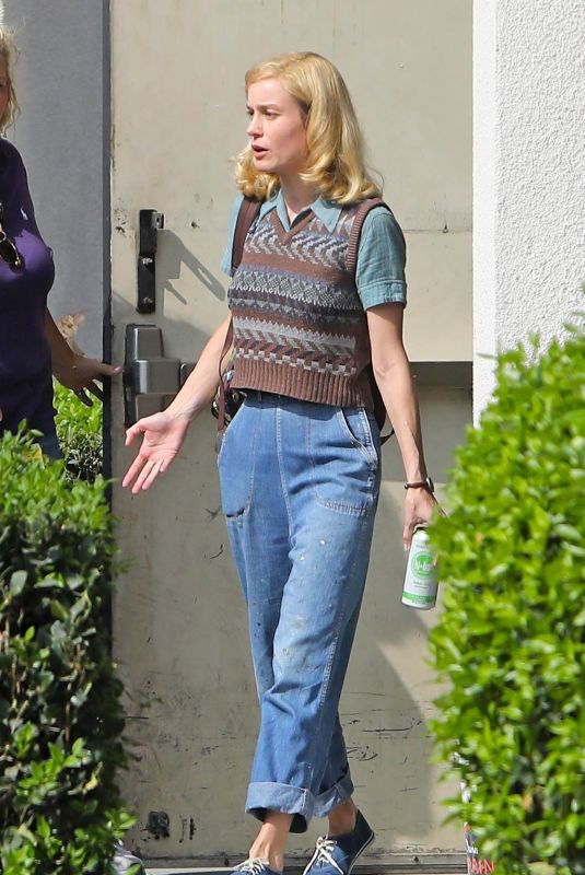 BRIE LARSON Leaves Lessons in Chemistry Set in Los Angeles 10/19/2022