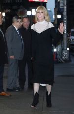 CATE BLANCHETT Arrives at Late Show with Stephen Colbert in New York 10/04/2022