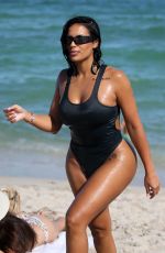 CHANEY JONES and ALIANA MAWIA in Swimsuits at a Beach in Miami 10/23/2022