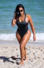 CHANEY JONES and ALIANA MAWIA in Swimsuits at a Beach in Miami 10/23/2022
