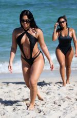 CHANEY JONES and ALIANA MAWIA in Swimsuits at a Beach in Miami 10/23/2022