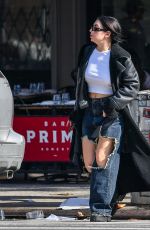 CHARLI XCX in Ripped Denim Out in New York 10/30/2022