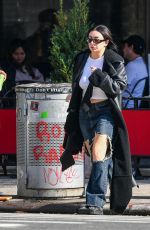 CHARLI XCX in Ripped Denim Out in New York 10/30/2022