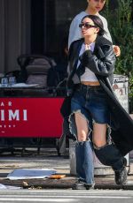 CHARLI XCX in Ripped Denim Out in New York 10/30/2022