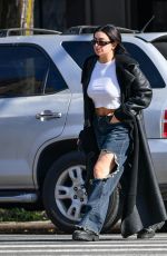 CHARLI XCX in Ripped Denim Out in New York 10/30/2022