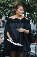CHRISSY TEIGEN on the Set of a Cooking Show Segment in Los Angeles 10/17/2022