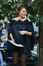 CHRISSY TEIGEN on the Set of a Cooking Show Segment in Los Angeles 10/17/2022
