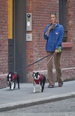 CHRISTY TURLINGTON Out with Her Dogs in New York 10/07/2022