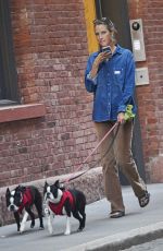 CHRISTY TURLINGTON Out with Her Dogs in New York 10/07/2022