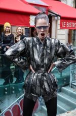 COCO ROCHA Arrives at Vivienne Westwood SS23 Fashion Show in Paris 10/01/2022