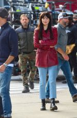 DAKOTA JOHNSON on the Set of Madame Web in New York 10/12/2022