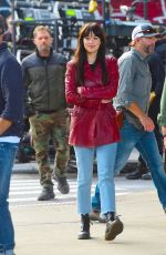 DAKOTA JOHNSON on the Set of Madame Web in New York 10/12/2022