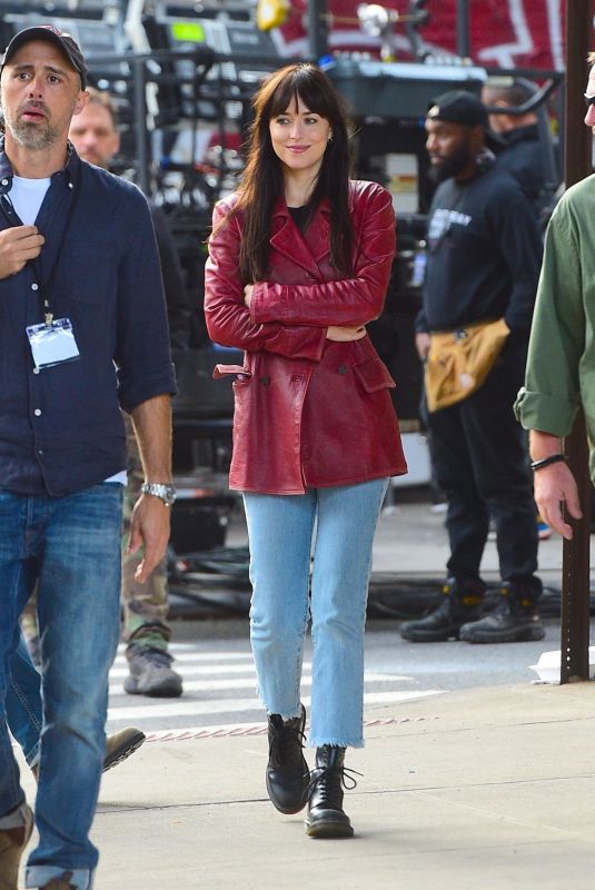 DAKOTA JOHNSON on the Set of Madame Web in New York 10/12/2022