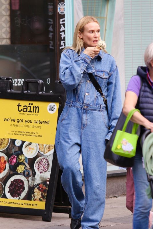 DIANE KRUGER in Denim Jumpsuit Out for Ice Cream in New York 10/26/2022