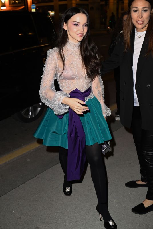 DOVE CAMERON Arrives at Valentino Dinner in Paris 10/02/2022