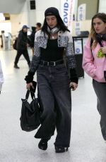DUA LIPA in a Baggy Jeans Arrives at JFK Airport in New York 10/02/2022