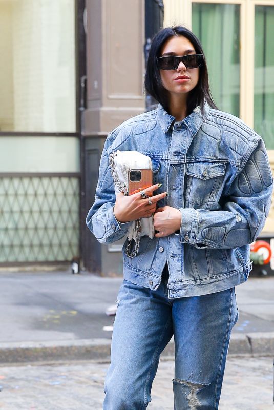 DUA LIPA in Double Denim Out in New York 09/29/2022