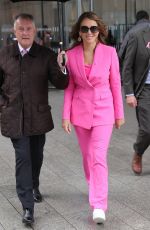 ELIZABETH HURLEY Arrives at Chris Evans Breakfast Show in London 10/10/2022