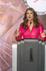 ELIZABETH HURLEY Lights Empire State Building for Breast Cancer Awareness Month in New York 10/03/2022