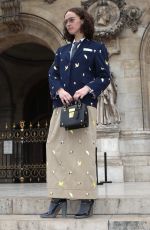 ELLA EMHOFF Leaves Thom Browne Show at Paris Fashion Week 10/03/2022