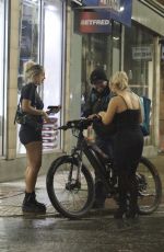 ELLIE BROWN and MOLLY BEDFORD Order Pizza via Deliveroo Night Out in Manchester 10/21/2022