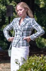 EMILY BLUNT on the Set of Pain Hustlers in Atlanta 10/11/2022