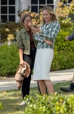 EMILY BLUNT on the Set of Pain Hustlers in Atlanta 10/11/2022