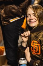 EMMA STONE and Dave McCary at San Diego Padres vs. New York Mets Game in New York 10/07/2022
