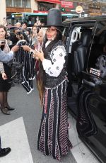 ERYKAH BADU Arrives at Thom Browne Show at Paris Fashion Week 10/03/2022