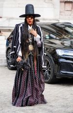 ERYKAH BADU Arrives at Thom Browne Show at Paris Fashion Week 10/03/2022