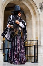 ERYKAH BADU Arrives at Thom Browne Show at Paris Fashion Week 10/03/2022