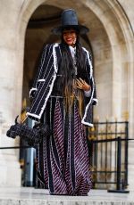 ERYKAH BADU Arrives at Thom Browne Show at Paris Fashion Week 10/03/2022