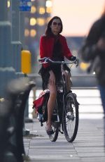 FAMKE JANSSEN Out Riding a Bike in New York 10/10/2022