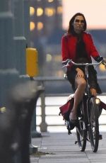 FAMKE JANSSEN Out Riding a Bike in New York 10/10/2022