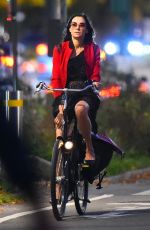 FAMKE JANSSEN Out Riding a Bike in New York 10/10/2022