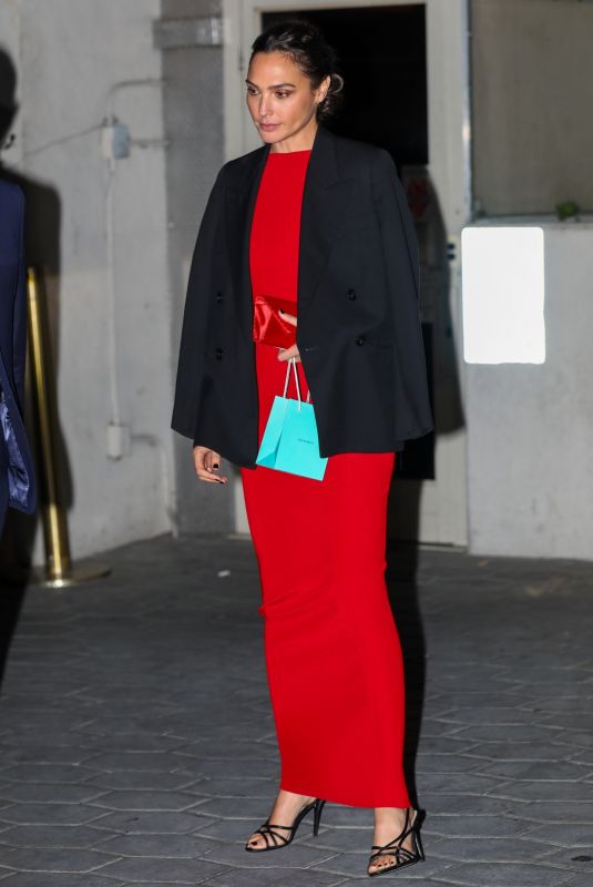 GAL GADOT Leaves Tiffany & Co Event at Sunset Towers in West Hollywood 10/26/2022