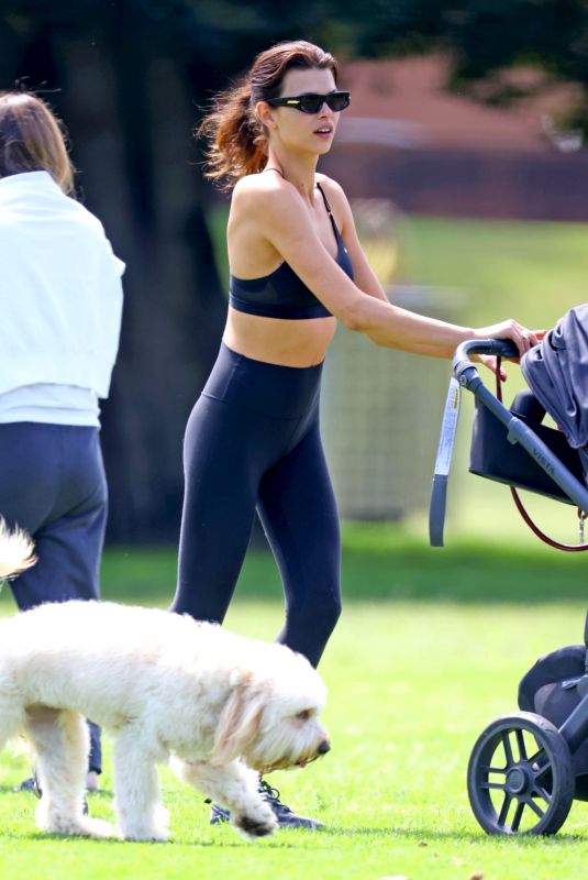 GEORGIA FOWLER Out with Her Baby and Dog in Sydney 10/04/2022