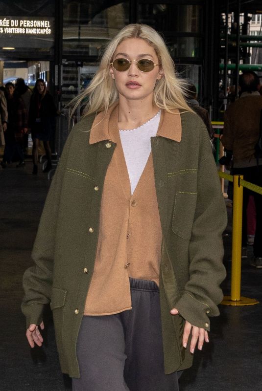 GIGI HADID Out and About in Paris 10/03/2022