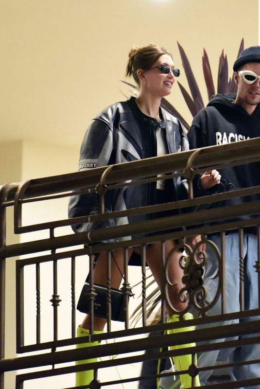 HAILEY and Jusin BIEBER Leaves Sushi Park in West Hollywood 10/14/2022
