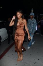 HALLE BAILEY Leaves Catch Steak LA in West Hollywood 10/10/2022