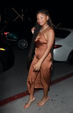 HALLE BAILEY Leaves Catch Steak LA in West Hollywood 10/10/2022