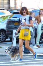 HELENA CHRISTENSEN Out with Her Dog in New York 10/07/2022