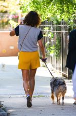 HELENA CHRISTENSEN Out with Her Dog in New York 10/07/2022