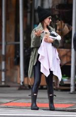 HILARIA BALDWIN Out with Her Newborn in New York 10/05/2022
