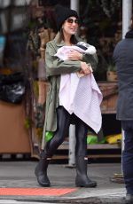 HILARIA BALDWIN Out with Her Newborn in New York 10/05/2022
