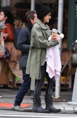 HILARIA BALDWIN Out with Her Newborn in New York 10/05/2022