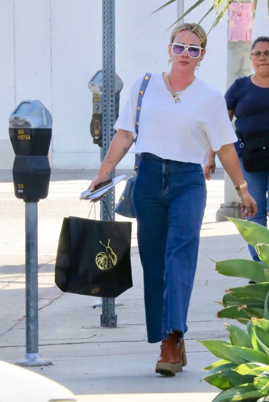 HILARY DUFF Leaves a Salon in Los Angeles 10/20/2022