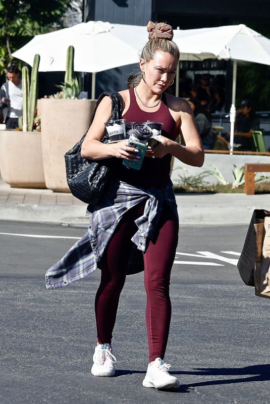 HILARY DUFF Leaves Erewhon Market in Studio City 10/30/2022