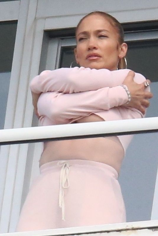 JENNIFER LOPEZ at a Balcony in Los Angeles 10/09/2022